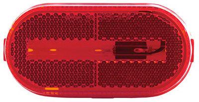 LED Trailer Clearance Light, Oval Red, 4-1/8 x 2-In.