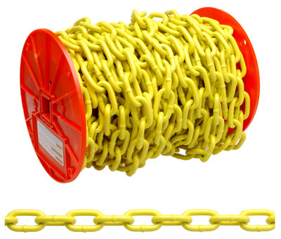 3/16 In. Yellow Polymer Proof Coil Chain, 100 Ft.