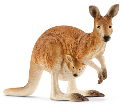 Red Mother & Baby Kangaroo Toy Animal Figure, Ages 3 & Up (5 pieces)