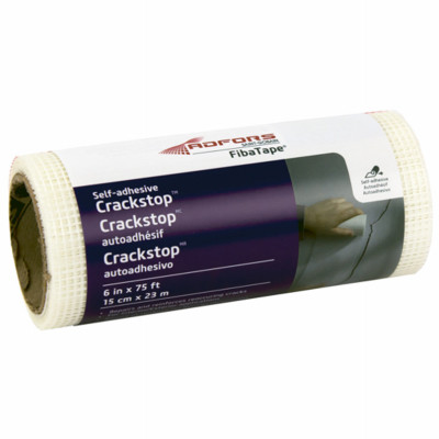 FibaTape Crackstop Wall Repair Fabric, Glass Mesh, White, Adhesive, 6-In. x 75-Ft.