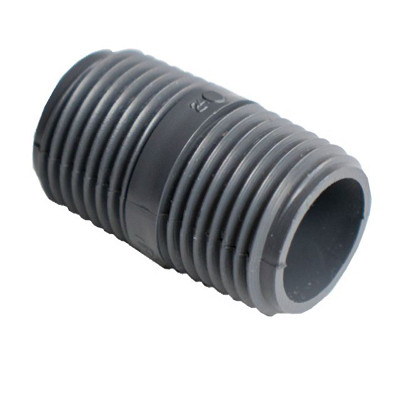 Underground Sprinkler PVC Nipple, Molded Gray, 1/2 x Close