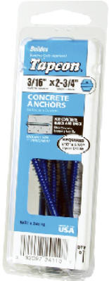 Concrete Anchors, Hex Washer Head, 1/4 x 1-1/4 In., 8-Pk.