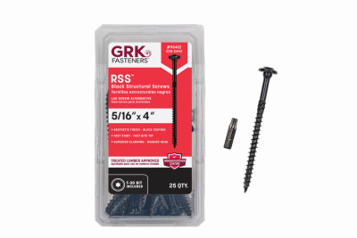 GRK RSS 5/16-in x 4-in Stru-Ct.ural Screw Black Exterior Wood Screws 25-Ct.