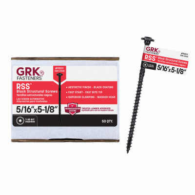 GRK RSS 5/16-in x 5-1/8-in Stru-Ct.ural Screw Black Exterior Wood Screws