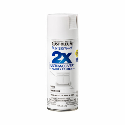 Painter's Touch 2X Spray Paint, Semi-Gloss White, 12-oz.