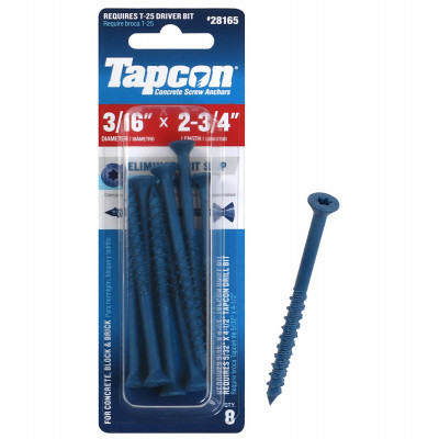 Star Drive Concrete Anchors, 3/16 x 1-1/4 In., 8-Pk. (8 pieces)