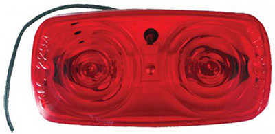 LED Marker Light, Red Bulls Eye With White Base, 4 x 2-In.