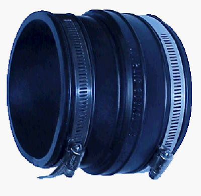Coupling, Flexible Reducing, for Cast Iron/Plastic, 3 x 1-1/2 In.