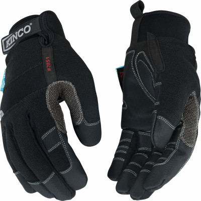 Hydroflector Synthetic Work Gloves, Thermal Lined, Black, Men's L