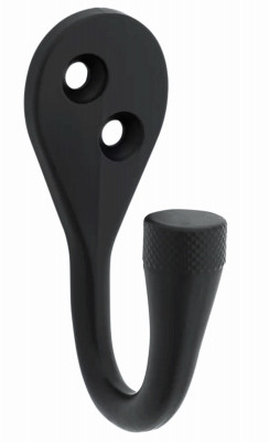 Powell Knurled Wall Hook, Matte Black