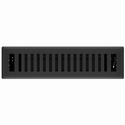 Signature Series Floor Register, Black Iron Montezuma, Steel, 2-1/4 x 12 In.