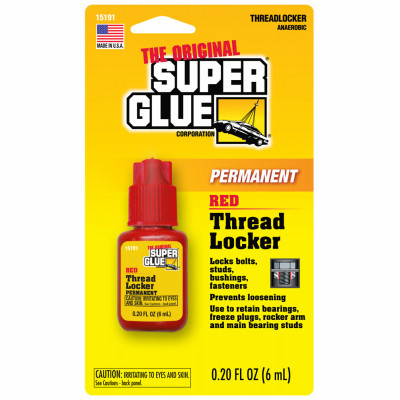 Super Glue Permanent Thread Locker, Red, 0.20 Fl Oz, 6 mL