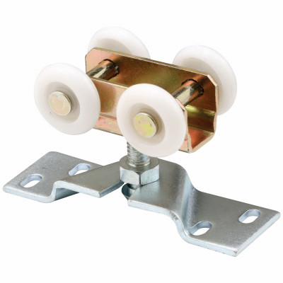 Pocket Door Roller Assembly, Stamped Steel, Four 1 In. Nylon Rollers