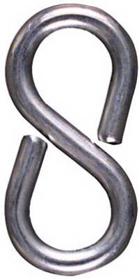 Closed S Hook, Steel, 7/8 In., #813, 8-Pk.