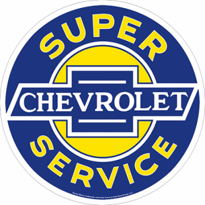 Metal Sign, "Chevrolet Super Service", 12 x 12 In. (4 pieces)