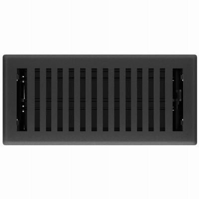 Signature Series Floor Register, Black Iron Montezuma, Steel, 4 x 10 In.