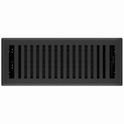 Signature Series Floor Register, Black Iron Montezuma, Steel, 4 x 12 In.