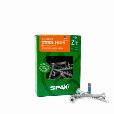 #14 x 2-1/2" Exterior Flat Head Wood Deck Screws  Construction Torx T-Star Plus (55 EA) 1 LB