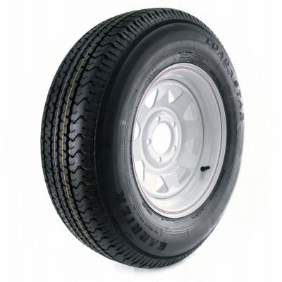 Loadstar Karrier Radial Trailer Tire & 5-Hole Custom Spoke Wheel (5/4.5), 205/75R-14 LRC