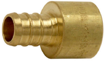 PEX Pipe Sweat Adapter, 1/2 In. Brass Barb Insert x 1/2 In. FP, 10-Pk.