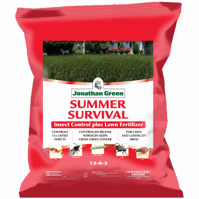 Summer Survival Insect Control Plus Lawn Fertilizer, 18-0-3, Covers 5,000-Sq. Ft.