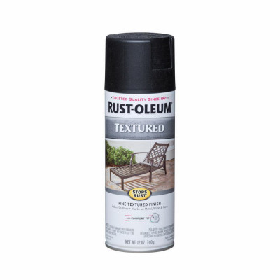 Stops Rust Textured Spray Paint, Black, 12-oz.