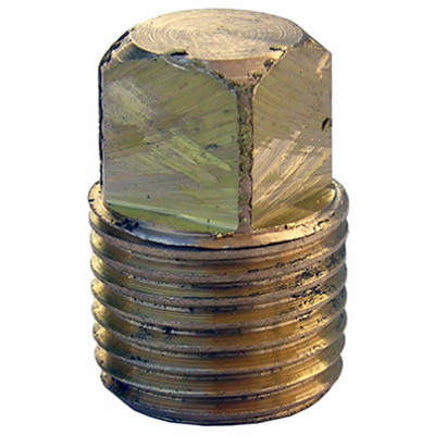 1/8 In. MPT Brass Square Head Plug, Lead Free