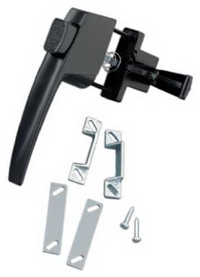 Push Button Door Latch, Out Swinging, Black