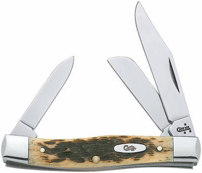 Stockman Knife With Clip, Chrome Vanadium/Amber Bone, 3-5/8-In. Closed