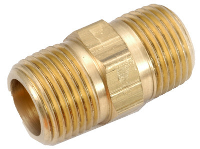 Pipe Fittings, Brass Hex Nipple, Lead Free, 1/4 In. (10 pieces)