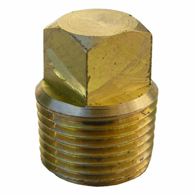 3/8 In. MPT Brass Square Head Plug, Lead Free