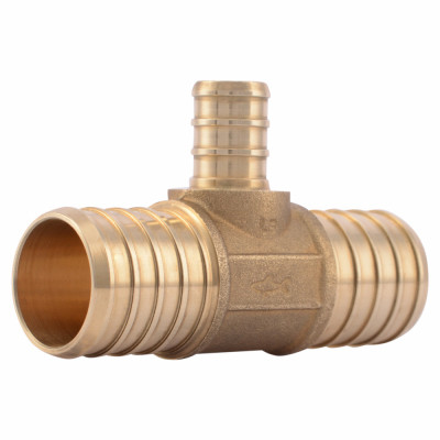 SharkBite 1 In. x 1 In. x 1/2 In. Barb Reducing Brass PEX Tee