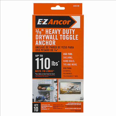 EZ ANCOR HEAVY DUTY DRYWALL PULL TOGGLE ANCHOR 3/16 10PK