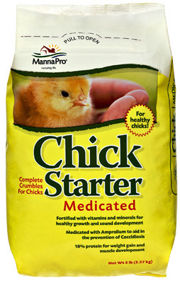 Chick Starter Feed, Medicated, 5-Lbs.