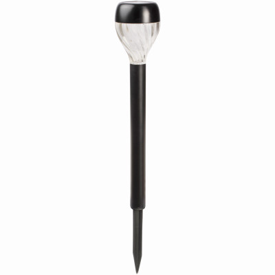 Solar Stake Light, Black Plastic, Round (24 pieces)