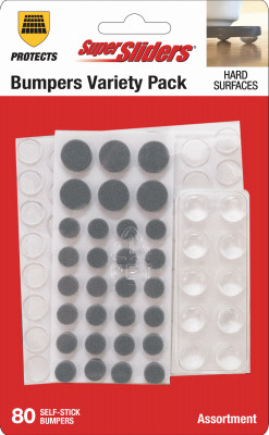 Super Sliders Furniture Wall Bumper Variety Assortment (80-Pack)