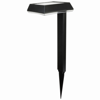Bright Solar Stake Light, Black Plastic, 100 Lumens