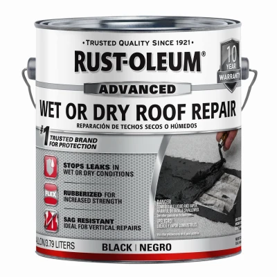 Wet Roof Repair, Black, 1-Gallon