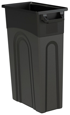 Slim Line Indoor Garbage Can, High Boy, Black, 23 Gallon