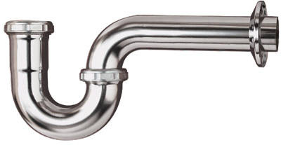 P-Trap Drain Pipe Chrome Plated, 22-Ga., 1-1/2 x 1-1/2 In.