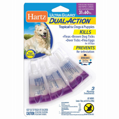 UltraGuard Dual-Action Topical Flea & Tick Drops, 31-60 Lb. Dogs, 3-Pk.