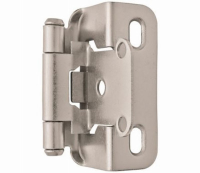 Cabinet Hinge, Self-Closing, Satin Nickel, 1/2 In. Overlay, 2-Pk.