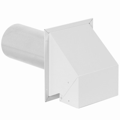 Dryer Vent Hood, Commercial Grade With 12 In. Tail Pipe, White, 4 In.