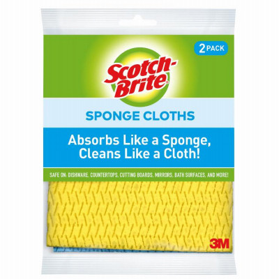 Sponge Cloth, 6.8 x 7.8 In., 2-Pk.