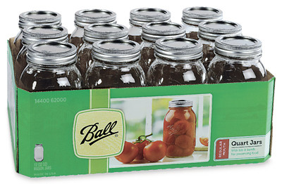Mason Canning Jars with Lids, Regular-Mouth, 32 oz., 12-Pk