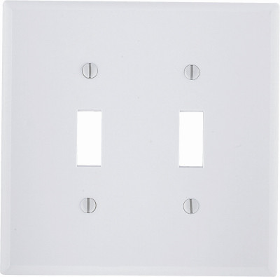WHT 2-TOGGLE WALL PLATE