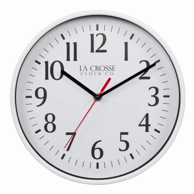 10" Basics Analog Wall Clock, White