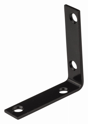 Corner Brace, Black, 2.5 x 5/8 In.