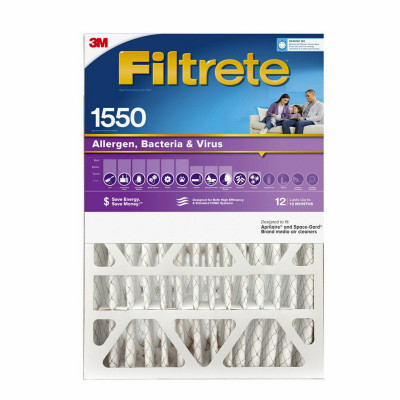 16x20 x 4 In. Allergen Bacteria & Virus Pleated Air Filter, 12 Months, 1550 MPR (2 pieces)