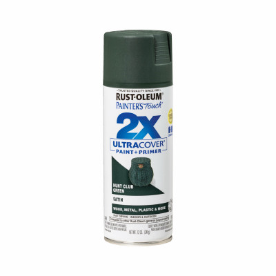 Painter's Touch 2X Spray Paint, Satin Hunt Club Green, 12-oz.